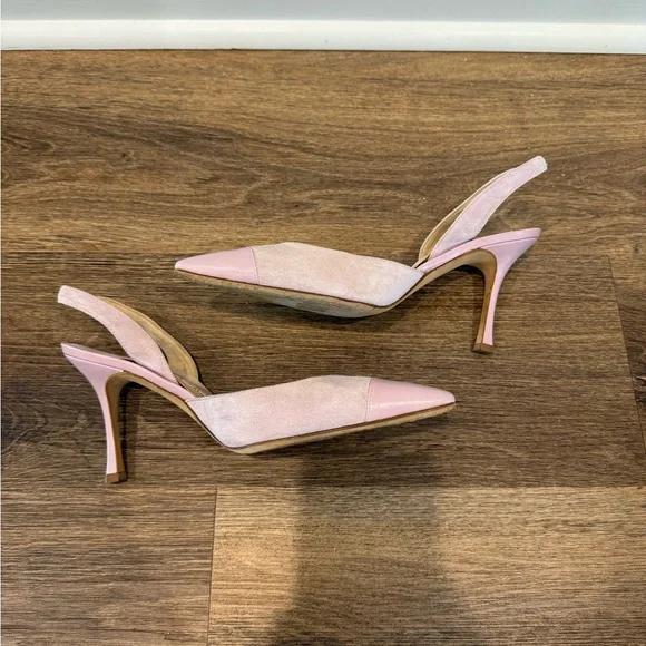 Manolo Blahnik Pink Slingback Heels - Picture 5 of 13